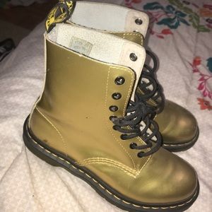 Gold Doc Martens